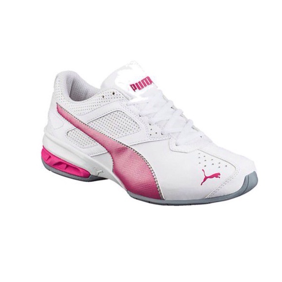 womens pink and white puma shoes